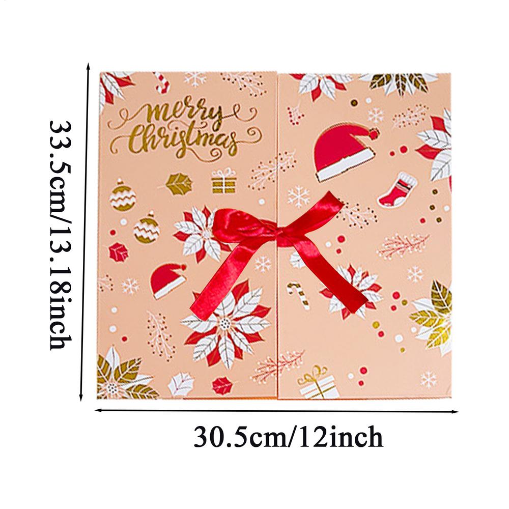 Christmas Empty Countdown Boxes 24-Day Seasonal Ornament Empty Countdown Box to Fill for Winter Holiday Christmas Eve Xmas Gift