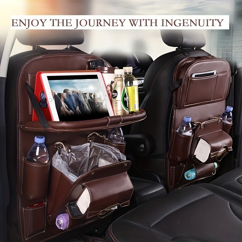 Многофункциональная подвесная сумка для багажника автомобиля, органайзер на спинку сиденья с подносом для обеда, аксессуары для салона для мусора и хранения