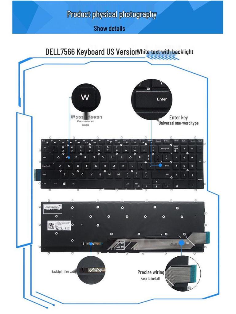 Совместимая клавиатура для серий Dell G3, G5 и G7 (3579, 3779, 3590, 5587, 5590, 7588, 7790, 7590)