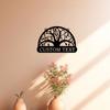 Custom Metal Family Name Sign Tree of Life Design Rust Proof Outdoor Wall Decor