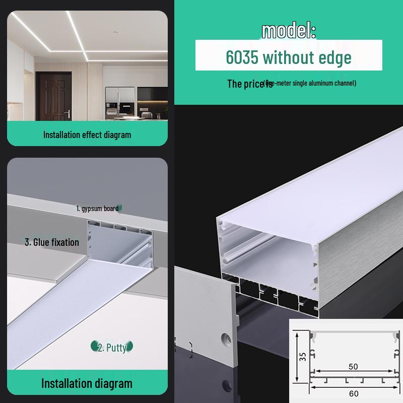 Seamless Linear Recessed LED Light Channel - Aluminum Strip Slot Design
