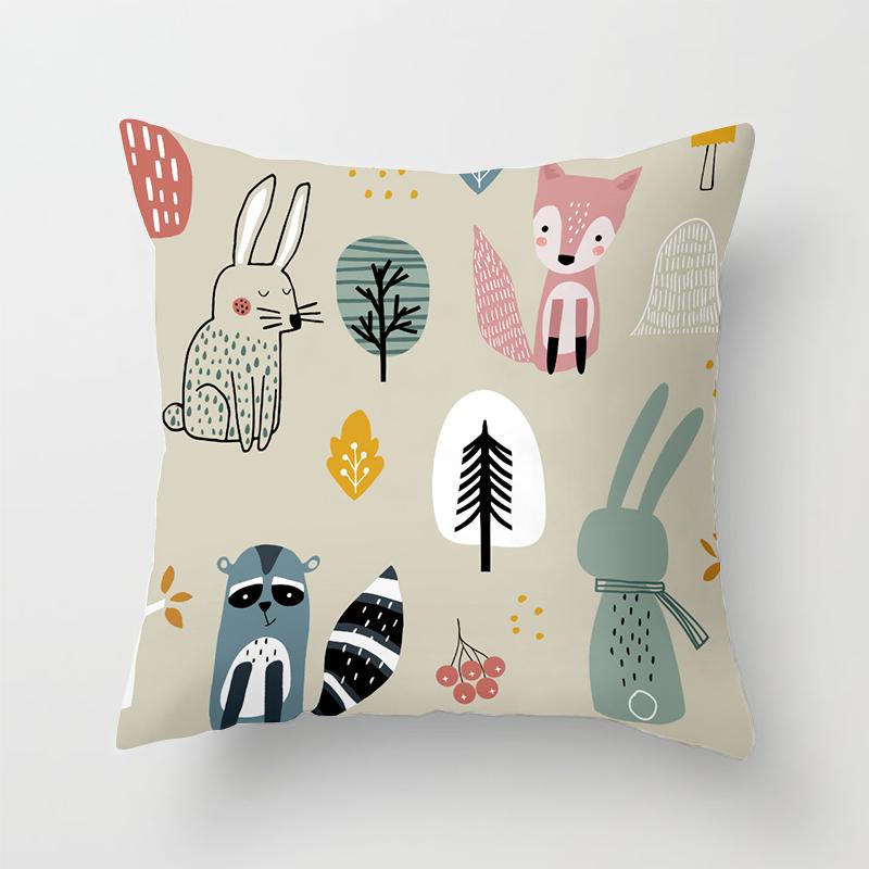 Домашний декор, мультяшная лиса, животное, подушка, наволочка, подушка, украшение для дивана, наволочка