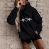 Women Fashion Casual Fun Print Hooded Sweatshirt Loose Sports Tops Pullover
