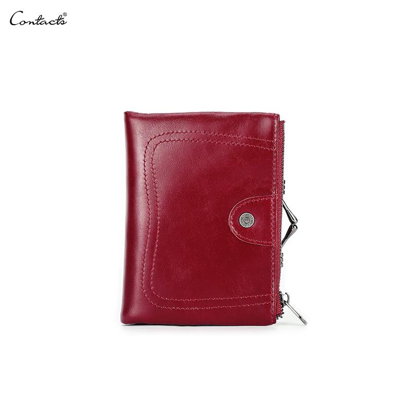 Женский кошелек из натуральной кожи, небольшой кошелек с металлическим каркасом, женский кошелек на застежке и молнии, карман для монет, держатель для кредитных карт, RFID-кошелек