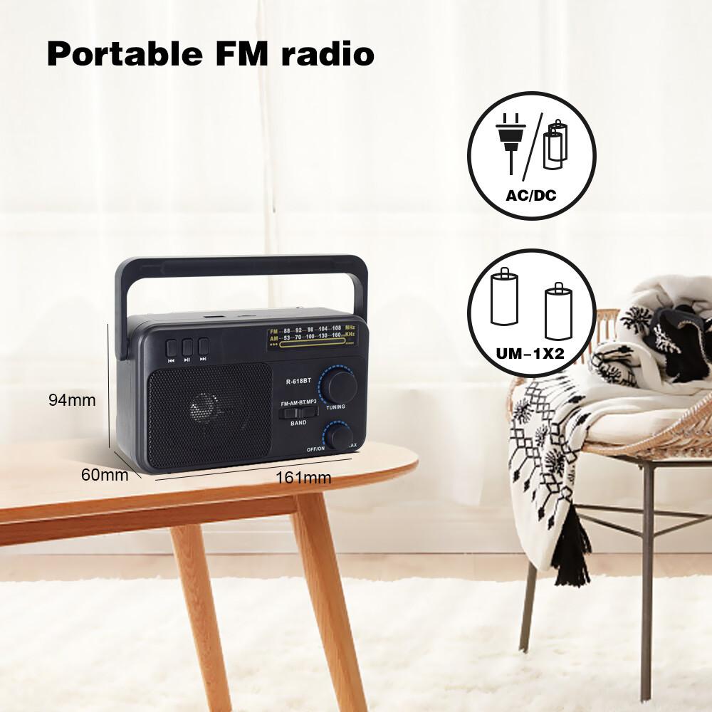 Транзисторный радиоприемник AM FM Short Wave, работающий от 2 батареек 3 В или от сети