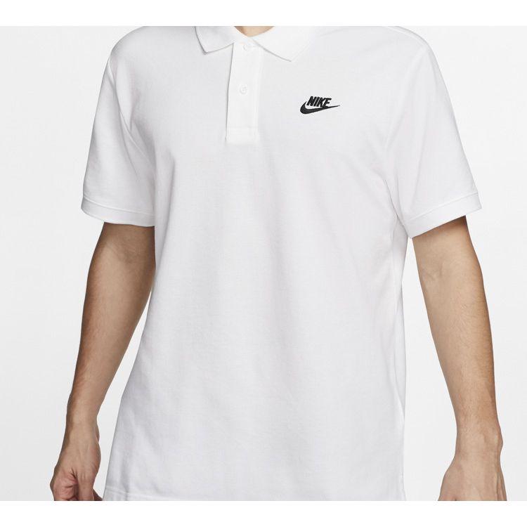 Nike Спортивная одежда с вышитым логотипом в виде буквы, однотонная повседневная рубашка поло с коротким рукавом, мужские топы белого цвета CJ4457-100