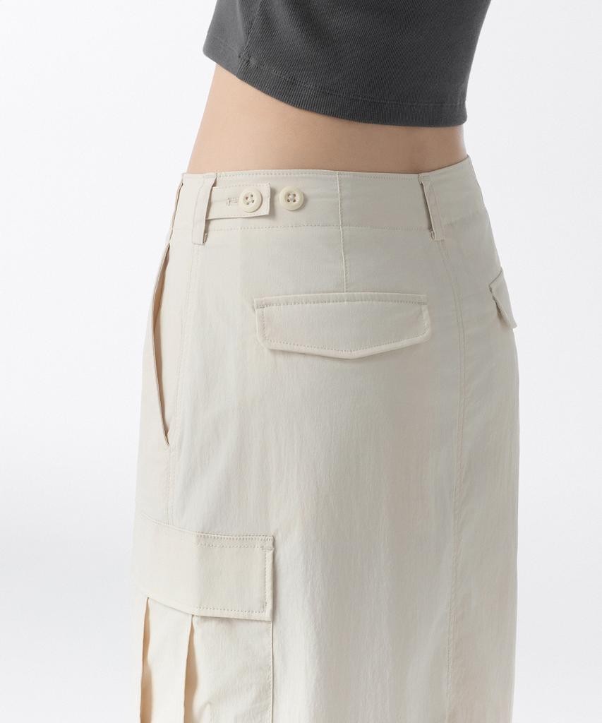 Musinsa Standard Woman Women'S Cargo Maxi Skirt [Cream]