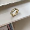 Модное медное кольцо высокого класса для женщин, отличающееся роскошным золотым покрытием и ослепительным дизайном с бриллиантами