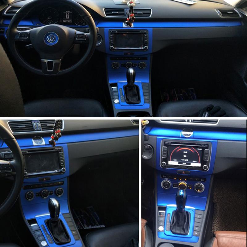 Для Volkswagen VW CC/Passat B7 внутренняя центральная панель управления дверная ручка наклейки из углеродного волокна наклейки аксессуары для стайлинга автомобиля