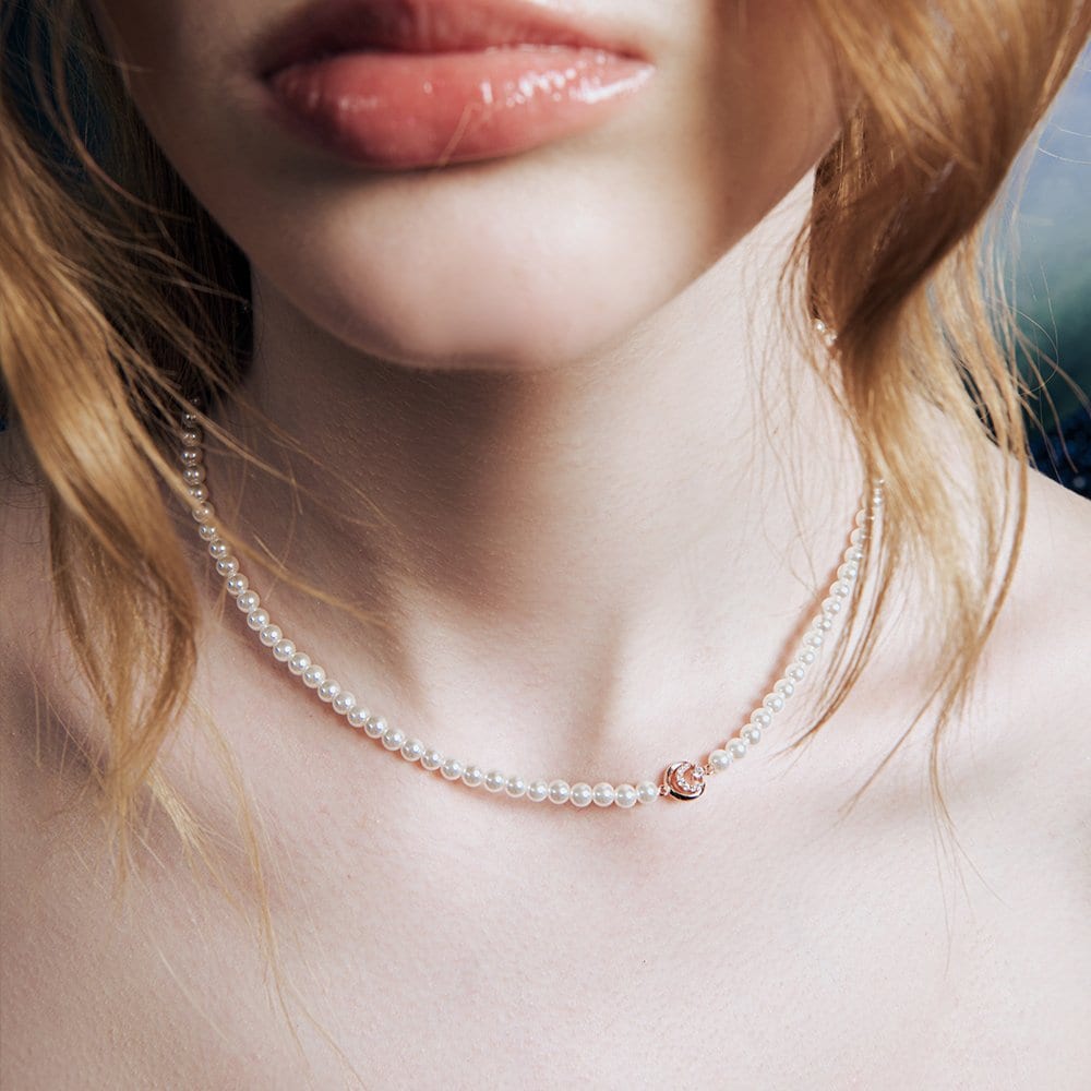 [Rosemont] Серебряное жемчужное ожерелье Selene Ra24D15J