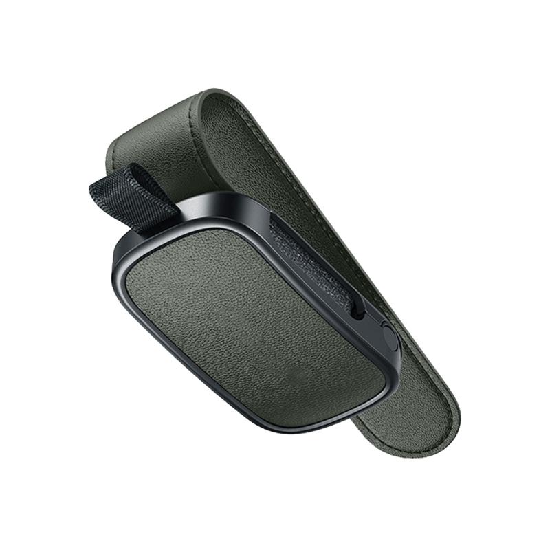 Magnetic Leather Eyewear Holder Sunglass Clip Suitable For Car Visors Secure ABS PC Design Easy Installation Universal