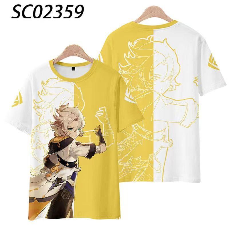 Футболка с коротким рукавом Genshin Impact Thunderbolt General Surrounding Ten Thousand Leaves and Kerry cos