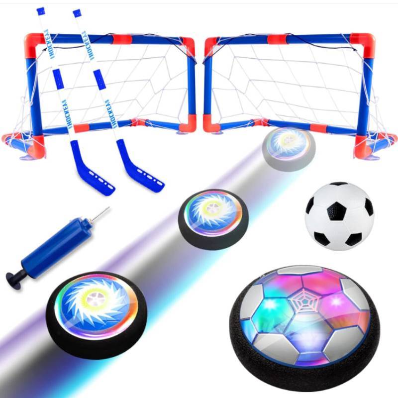 Hovering Hockey Football Toy Set Rechargeable Led With Goal For Childrens Gift