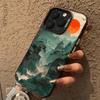 Лазерный матовый чехол с изображением пейзажа для iPhone 16 15 14 13 12 11 Pro Max XS X XR Plus - Защита от царапин, ударопрочный, тонкий чехол