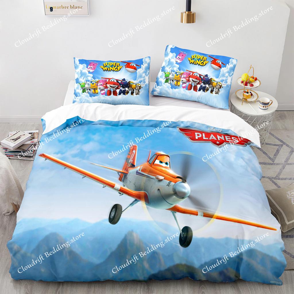 Постельное белье Super Wings Покрывало Односпальное Двуспальное Полный Квин Кинг Размер Игра Super Wings Комплект постельного белья Детская Комната Ребенка Пододеяльник
