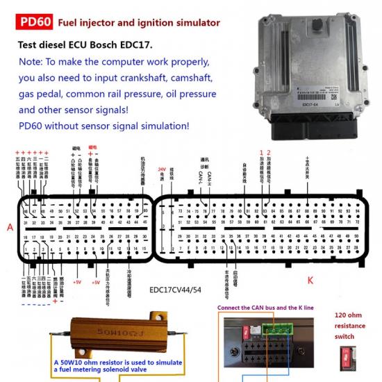 AM-PD60 Симулятор зажигания топливных форсунок Платформа обслуживания ЭБУ Тестовое оборудование для бензиновых дизельных транспортных средств Компьютерная плата