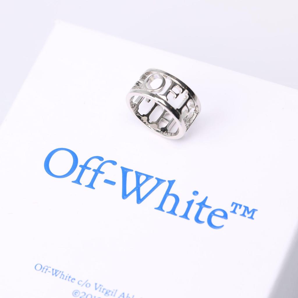 Off White Unisex Adult Logo Lettering Ring