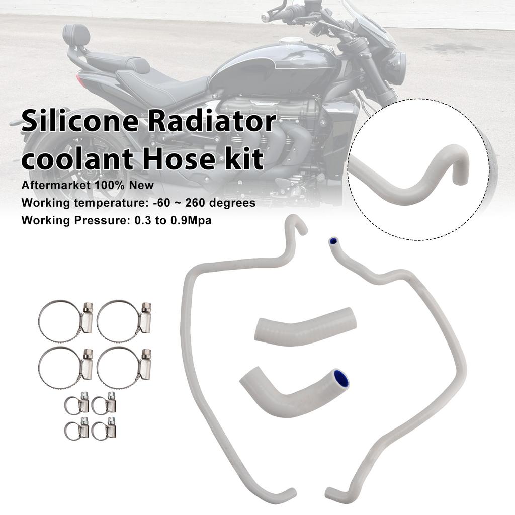 Silicone Radiator coolant Hose kit Fit For Rocket 3 2019-2024 White