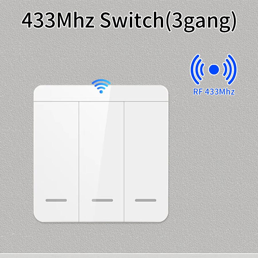 Пульт дистанционного управления 433 МГц Выключатель 10А 110В 220В с 1/2/3 клавишами Настенный выключатель 86 Беспроводной умный выключатель Свет Для светодиодной лампы
