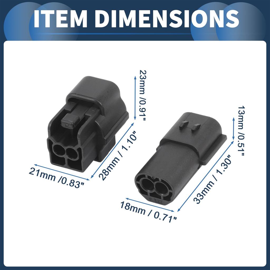 INFINAUTO 2 Pin Car Electrical Wire Connector Plug Kit 1.8mm Series Car RV Truck