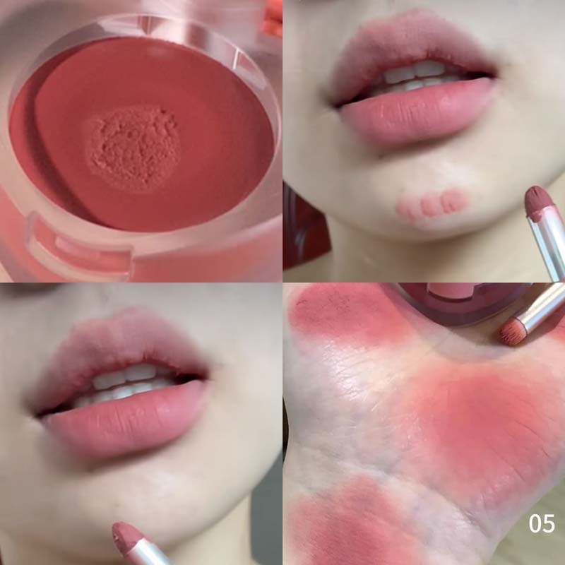Губная помада для губ и щек двойного назначения HERORANGE Natural All-match Matte Monochrome Blush Cream с кисточкой