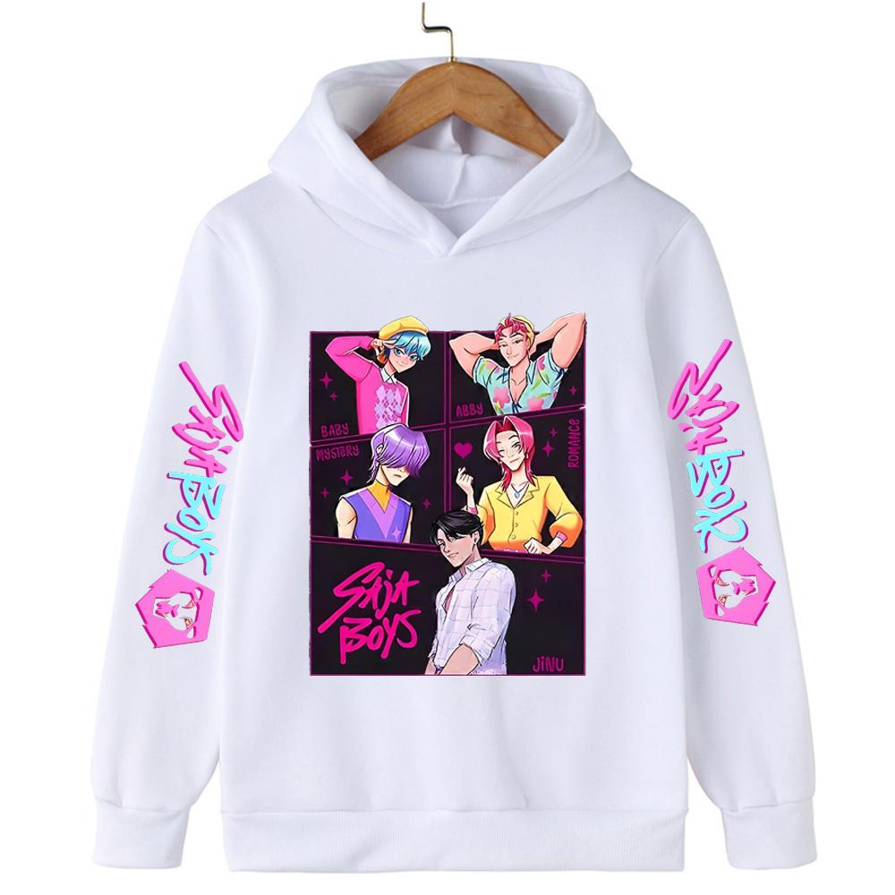 Корейская толстовка с капюшоном Saja Boys K-pop с принтом Охотник на демонов, Модный повседневный топ для мальчиков и девочек на осень
