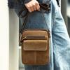 Genuine Leather Crossbody Bag Premium Sense Crazy Horse Leather Vintage Men's Bag Outdoor All-in-one Large Capacity Shoulder Bag