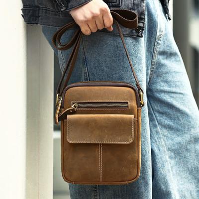 Сумка через плечо из натуральной кожи Premium Sense Crazy Horse Leather Vintage мужская сумка для активного отдыха на открытом воздухе Универсальная сумка через плечо большой вместимости