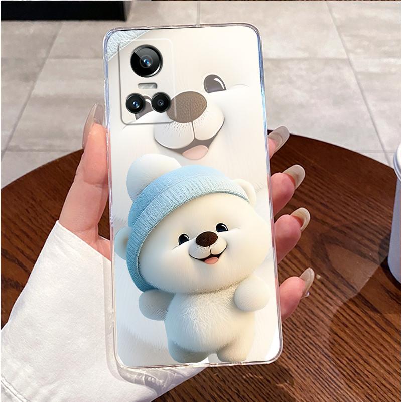 Чехол для Realme GT Neo 3 RMX3560 Прозрачный Роскошный Милый Заяц с Сердечками Забавный Мягкий Силиконовый Чехол для Телефона Для Realme GT Neo3 150W Задняя Крышка