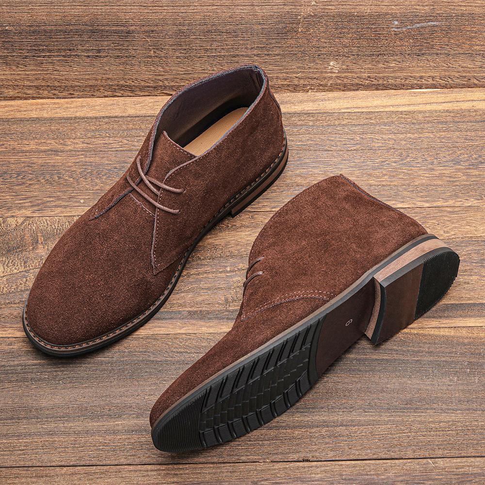 Модные мужские кожаные ботинки из коровьей кожи со шнуровкой, однотонные мужские ботинки для верховой езды, мужские ботинки