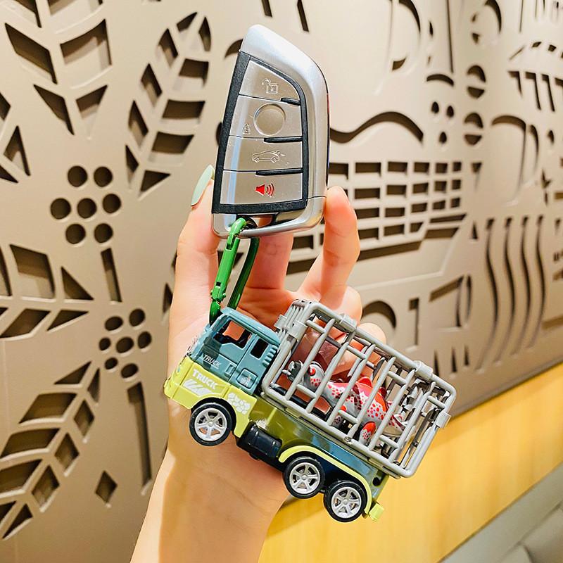 Креативный мультяшный брелок для ключей в виде грузовика-динозавра, стильный подарочный аксессуар для дней рождения и вечеринок