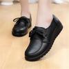 Genuine Leather Women Shoes Flat Loafers Shoes Women Comfortable Wedge Female Casual Shoes Mom's Soft Cowhide Single Shoes