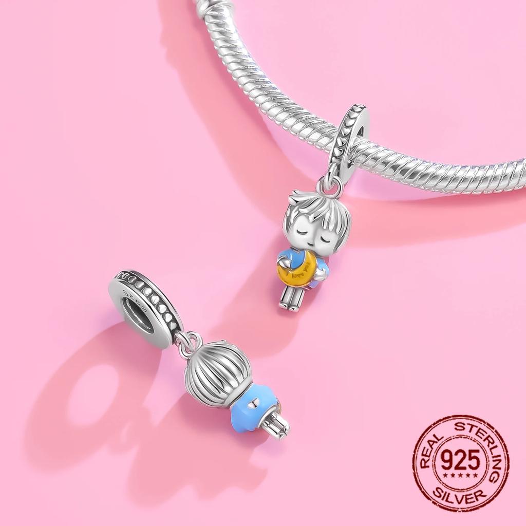 Copper Classic Purple Heart Shape Dragon Pegasus Butterfly Charms Beads Fit 3Mm Original Bracelet Diy Jewelry Gift