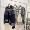 Винтажный кардиган Fair Isle с маленьким ароматом, мягкой восковой текстурой, осенне-зимний вязаный кардиган, женская вязаная куртка