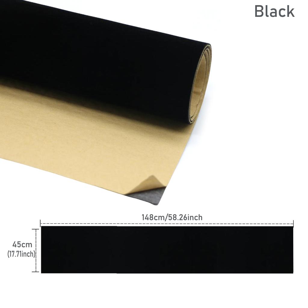 Self-Adhesive Velvet Fabric Sheets, 45x148cm Flocked Non-Woven Felt for Jewelry Box Liner, DIY Crafts, Decoration, Package - 19 Rich Colors For Choose