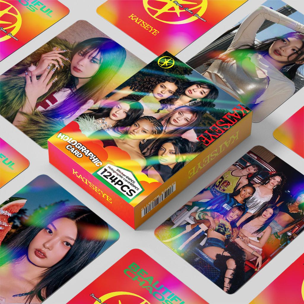124 Cards  Collection Cards Small Stickers Double-sided LOMO Flash Card Box