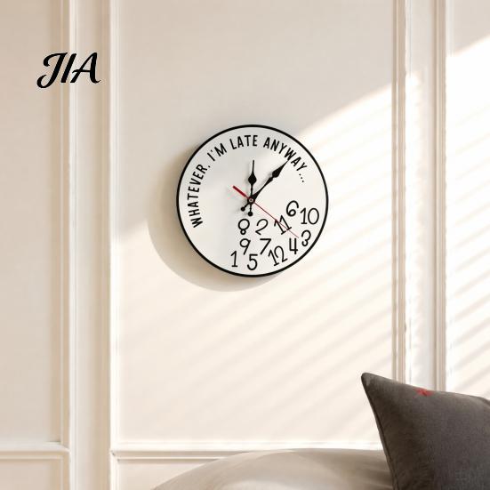 Non Ticking Clock Humorous Retirement Round Wall Clock, Who Gives A Shit I'm Retired, Lightweight Wooden Silent for Home Office Living Room