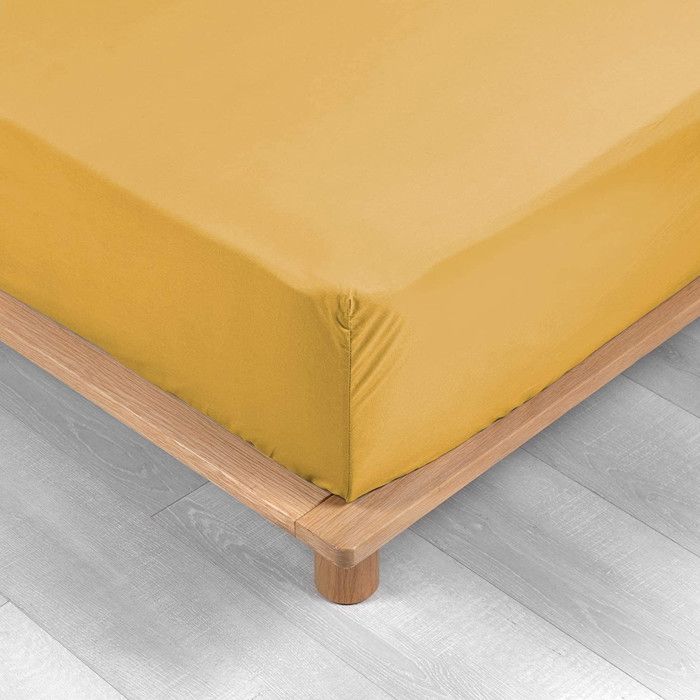 Draps Housse - PROMO LINGE - Percale - 200x160cm - jaune