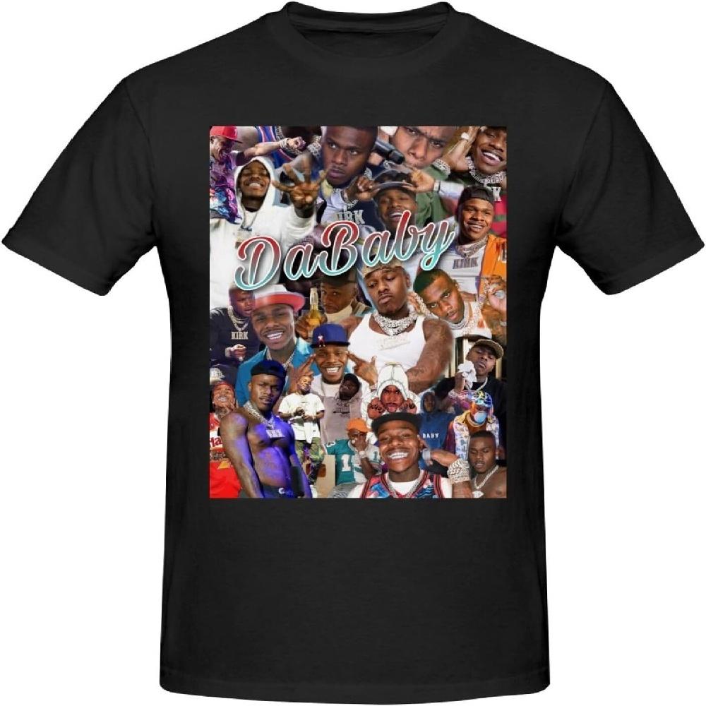 DaBabys Men's T-Shirt Short Sleeve Crewneck Shirts Cotton Casual Tees Novelty Shirts Black8