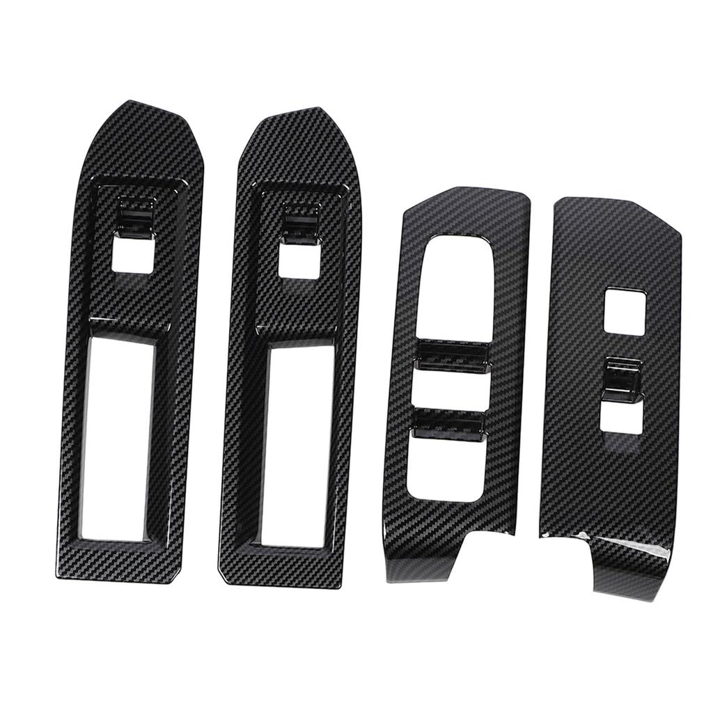 4 шт. Накладки на панель переключателей стеклоподъемников, отделка в стиле карбонового волокна, украшение интерьера, накладки на панель управления стеклоподъемниками для Tacoma 2024