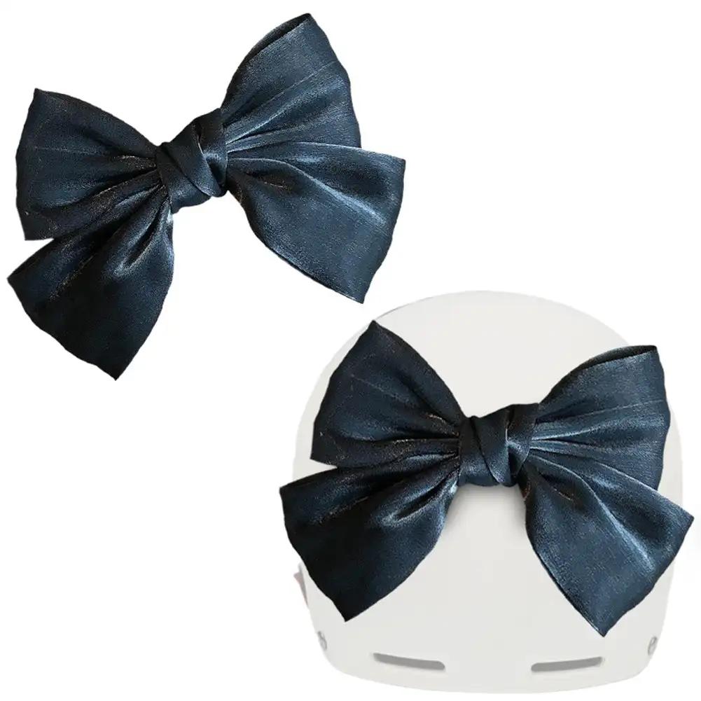 Украшение бантом для мотоциклетного шлема, стиль банта для украшения кузова автомобиля, аксессуары для электрического шлема для велосипеда, шелка, атласа, деталей