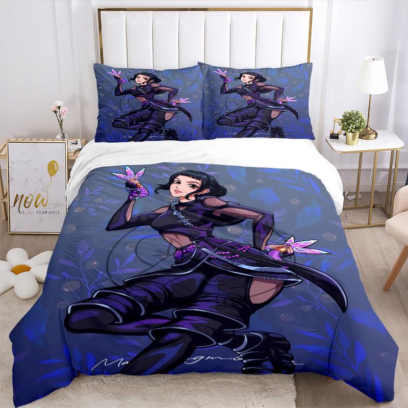 Purple Fantasy Warrior Print 3Pcs Bedding Setduvet Cover With 2 Bedropillowcase Home Birthday Gift