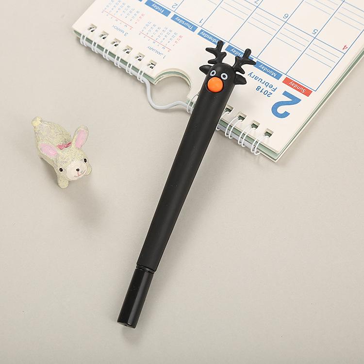 Cute Reindeer Cartoon Pen - Water-Based Stationery for Christmas, Gifts, and Prizes