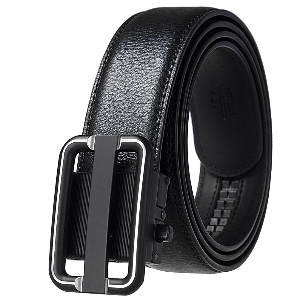 Мужской ремень с автоматической пряжкой, деловой ремень из коровьей кожи, повседневный ремень Ly36-561958-1