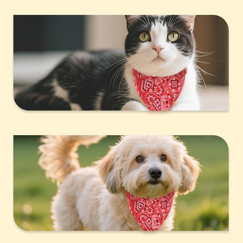 Adjustable Dog Bandana for Boy Girl Red Dog Handkerchief for Halloween Bandanas for Puppy Bandanas for Boys Girls Pet Neck Scarf for Cat Puppy