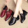 Shoes Spring and Autumn Soft Soled Middle Aged Comfortable Leather Shoes Low Order Shoes Middle Heeled Women's Shoes