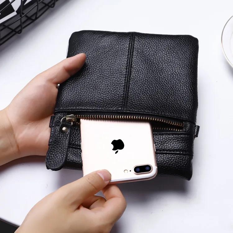 Women Real Cow Genuine Leather Bag Small Female Shoulder Bag Black Crossbody Bags For Women's Phone Wallet Coin PurseMa