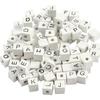 Assortment of Square Wooden Beads with Decorative Letters. Ref 68981
