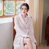 Унисекс длинный халат OEING с лацканами для отдыха