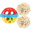 3Pcs Colorful Chew Balls for Small Birds Parrots Cockatiels Finches Beak Grinding Foraging Training Bird